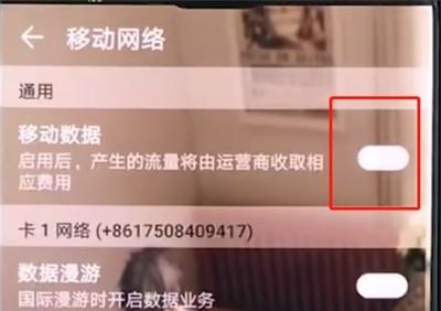 华为手机中打开流量的简单操作步骤